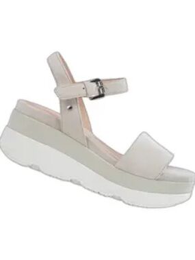 Geox Women's White Platform Ankle-Strap Sandal